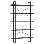 vidaXL Bibliotecă cu 5 rafturi, gri, 100x30x175 cm, lemn prelucrat vidaXL Bibliotecă cu 5 rafturi, gri, 100x30x175 cm, lemn prelucrat