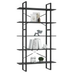 vidaXL Bibliotecă cu 5 rafturi, gri, 100x30x175 cm, lemn prelucrat vidaXL Bibliotecă cu 5 rafturi, gri, 100x30x175 cm, lemn prelucrat