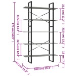 vidaXL Bibliotecă 5 rafturi, gri beton, 100x30x175 cm, lemn prelucrat vidaXL Bibliotecă 5 rafturi, gri beton, 100x30x175 cm, lemn prelucrat