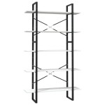 vidaXL Bibliotecă cu 5 rafturi, alb, 100x30x175 cm, lemn masiv de pin vidaXL Bibliotecă cu 5 rafturi, alb, 100x30x175 cm, lemn masiv de pin