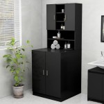 vidaXL Dulap mașină de spălat, negru vidaXL Dulap mașină de spălat, negru