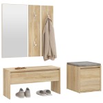 vidaXL Set de mobilier pentru hol, stejar sonoma, lemn prelucrat