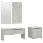 vidaXL Set de mobilier pentru hol, gri beton, lemn prelucrat