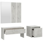 vidaXL Set de mobilier pentru hol, gri beton, lemn prelucrat
