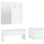 vidaXL Set de mobilier pentru hol, alb extralucios, lemn prelucrat