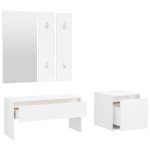 vidaXL Set de mobilier pentru hol, alb extralucios, lemn prelucrat