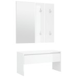 vidaXL Set de mobilier pentru hol, alb extralucios, lemn prelucrat