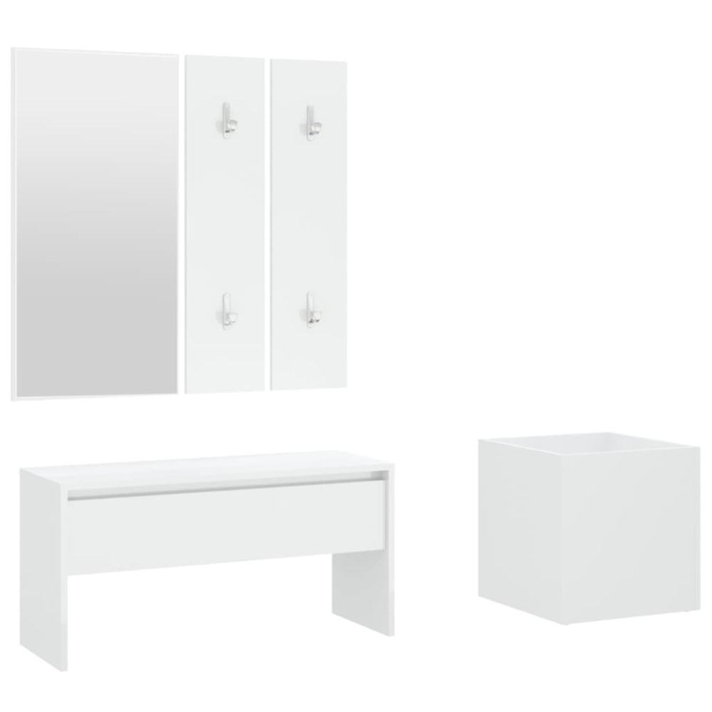 vidaXL Set de mobilier pentru hol, alb, lemn prelucrat
