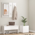 vidaXL Set de mobilier pentru hol, alb, lemn prelucrat