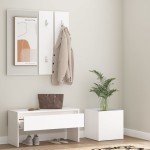 vidaXL Set de mobilier pentru hol, alb, lemn prelucrat