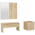 vidaXL Set de mobilier pentru hol, stejar sonoma, lemn prelucrat