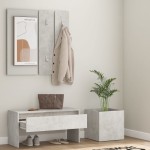 vidaXL Set de mobilier pentru hol, gri beton, lemn prelucrat
