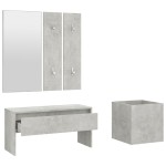 vidaXL Set de mobilier pentru hol, gri beton, lemn prelucrat