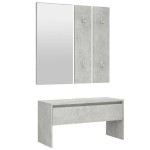 vidaXL Set de mobilier pentru hol, gri beton, lemn prelucrat
