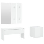 vidaXL Set de mobilier pentru hol, alb extralucios, lemn prelucrat