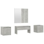 vidaXL Set de mobilier pentru hol, gri beton, lemn prelucrat vidaXL Set de mobilier pentru hol, gri beton, lemn prelucrat