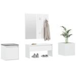 vidaXL Set de mobilier pentru hol, alb extralucios, lemn prelucrat vidaXL Set de mobilier pentru hol, alb extralucios, lemn prelucrat