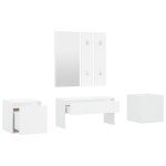 vidaXL Set de mobilier pentru hol, alb extralucios, lemn prelucrat vidaXL Set de mobilier pentru hol, alb extralucios, lemn prelucrat
