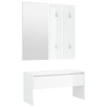 vidaXL Set de mobilier pentru hol, alb extralucios, lemn prelucrat vidaXL Set de mobilier pentru hol, alb extralucios, lemn prelucrat