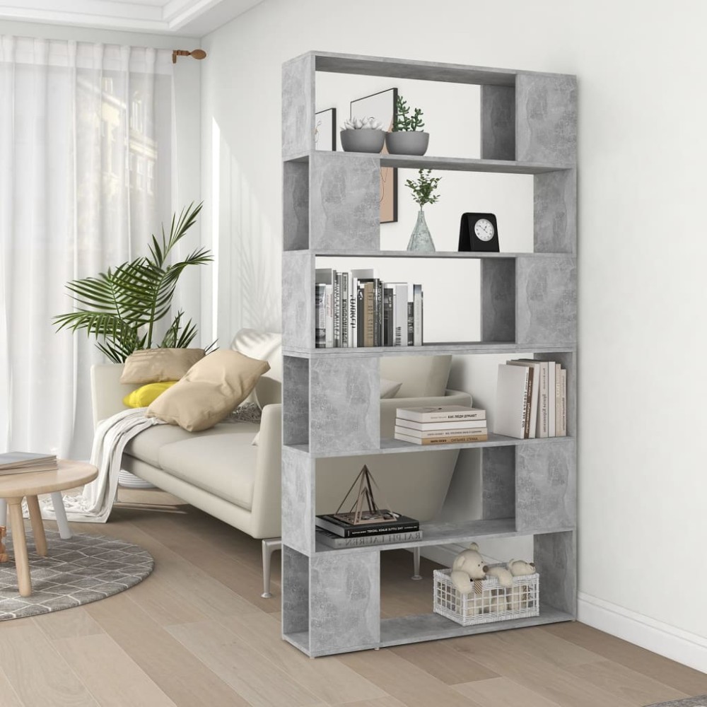 vidaXL Bibliotecă/Separator cameră, gri beton, 100x24x188 cm