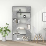 vidaXL Bibliotecă/Separator cameră, gri beton, 100x24x188 cm