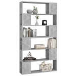 vidaXL Bibliotecă/Separator cameră, gri beton, 100x24x188 cm
