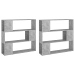 vidaXL Bibliotecă/Separator cameră, gri beton, 100x24x188 cm