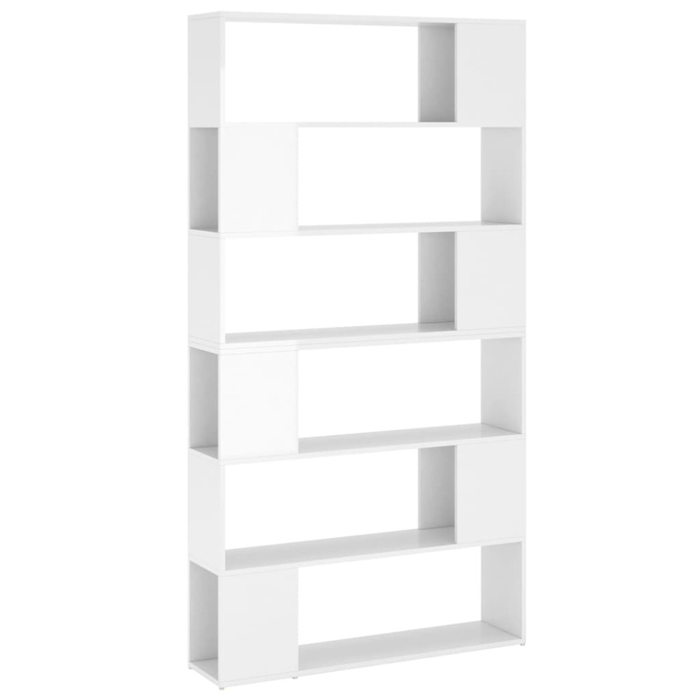vidaXL Bibliotecă/Separator cameră, alb extralucios, 100x24x188 cm