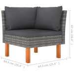 vidaXL Set mobilier grădină, 10 piese, gri, poliratan și lemn eucalipt vidaXL Set mobilier grădină, 10 piese, gri, poliratan și lemn eucalipt