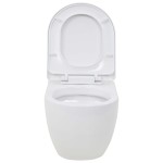 vidaXL Vas toaletă suspendat cu rezervor încastrat înalt, ceramică vidaXL Vas toaletă suspendat cu rezervor încastrat înalt, ceramică