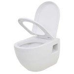 vidaXL Vas toaletă suspendat cu rezervor încastrat înalt, ceramică vidaXL Vas toaletă suspendat cu rezervor încastrat înalt, ceramică