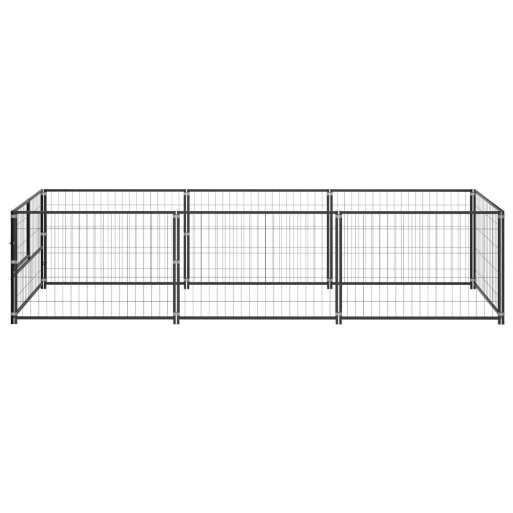vidaXL Padoc pentru câini, negru, 3 m², oțel