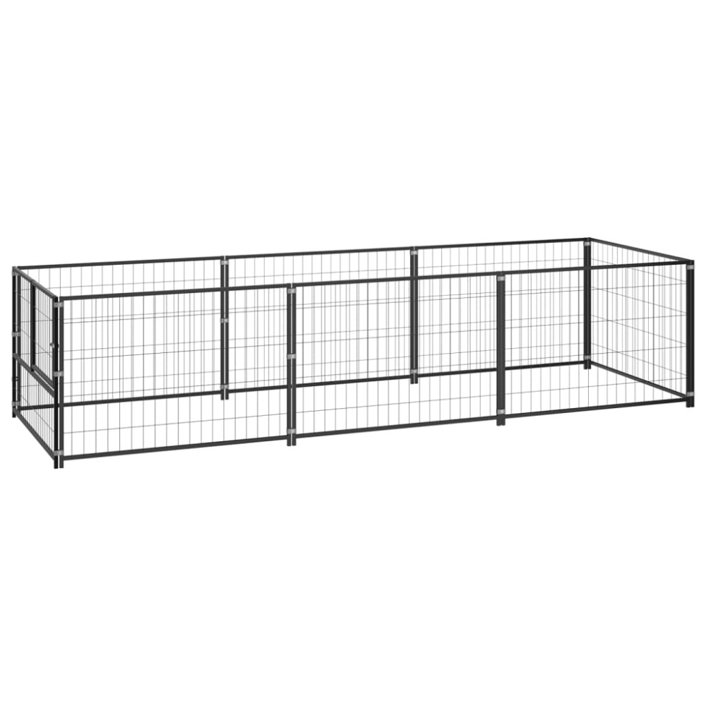 vidaXL Padoc pentru câini, negru, 3 m², oțel