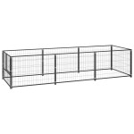 vidaXL Padoc pentru câini, negru, 3 m², oțel vidaXL Padoc pentru câini, negru, 3 m², oțel