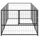 vidaXL Padoc pentru câini, negru, 3 m², oțel vidaXL Padoc pentru câini, negru, 3 m², oțel