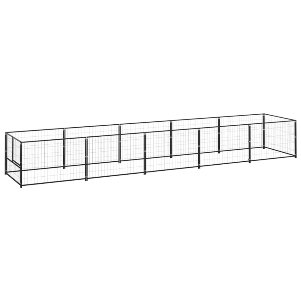 vidaXL Padoc pentru câini, negru, 5 m², oțel