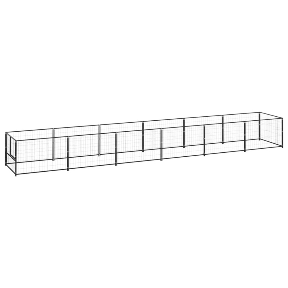 vidaXL Padoc pentru câini, negru, 6 m², oțel