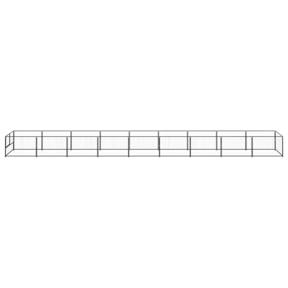vidaXL Padoc pentru câini, negru, 9 m², oțel