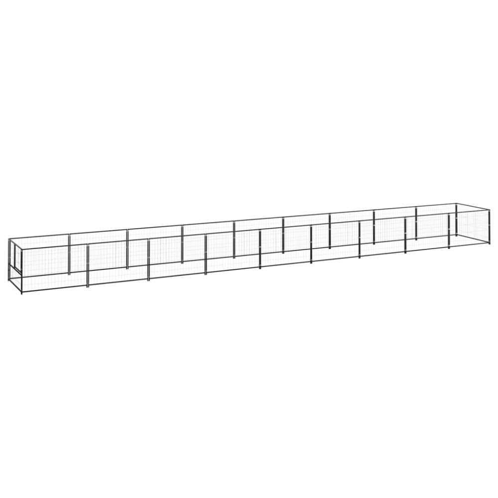 vidaXL Padoc pentru câini, negru, 9 m², oțel