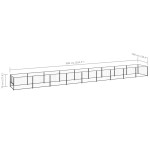 vidaXL Padoc pentru câini, negru, 9 m², oțel vidaXL Padoc pentru câini, negru, 9 m², oțel