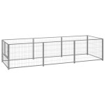 vidaXL Padoc pentru câini, argintiu, 3 m², oțel vidaXL Padoc pentru câini, argintiu, 3 m², oțel
