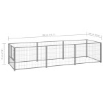 vidaXL Padoc pentru câini, argintiu, 3 m², oțel vidaXL Padoc pentru câini, argintiu, 3 m², oțel