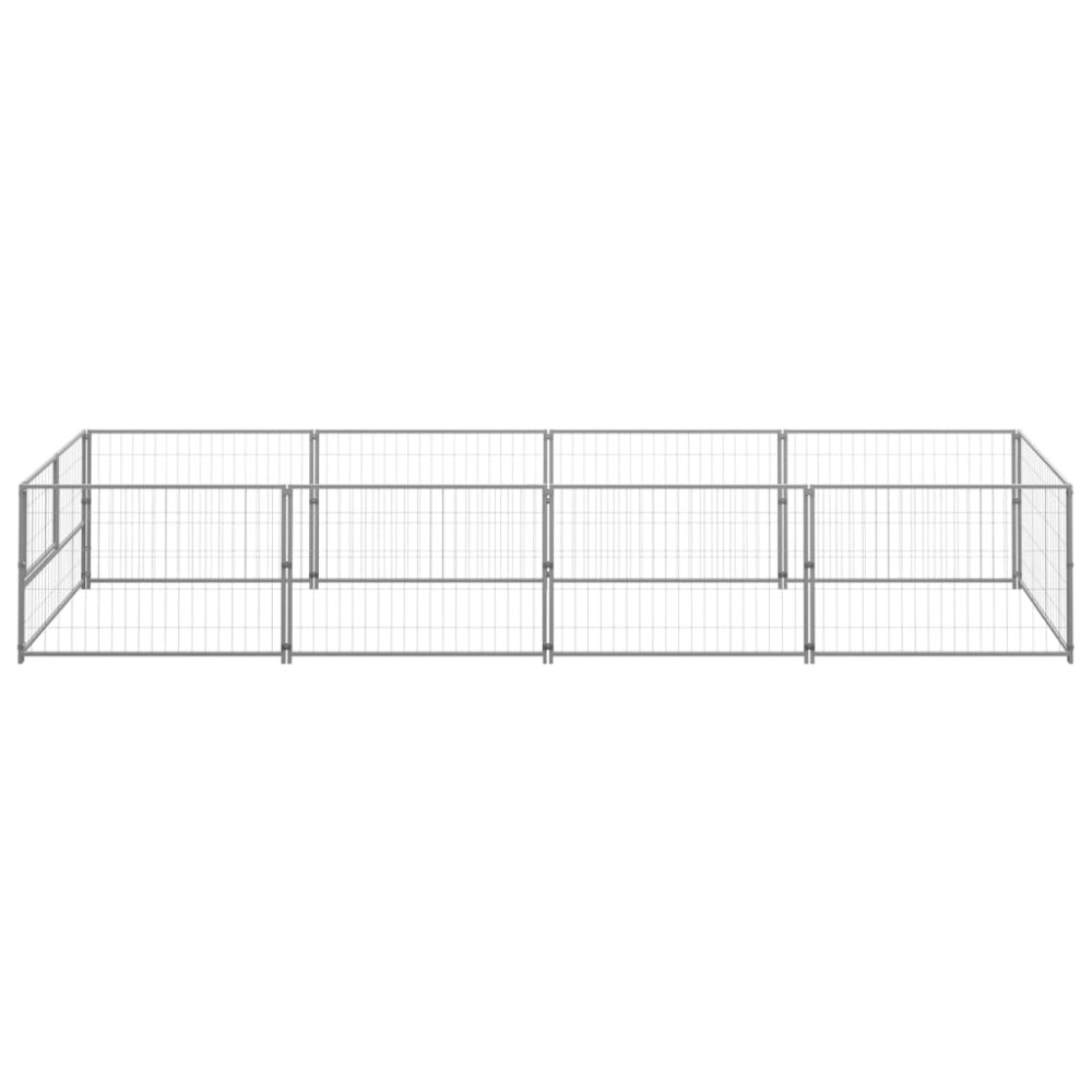 vidaXL Padoc pentru câini, argintiu, 4 m², oțel