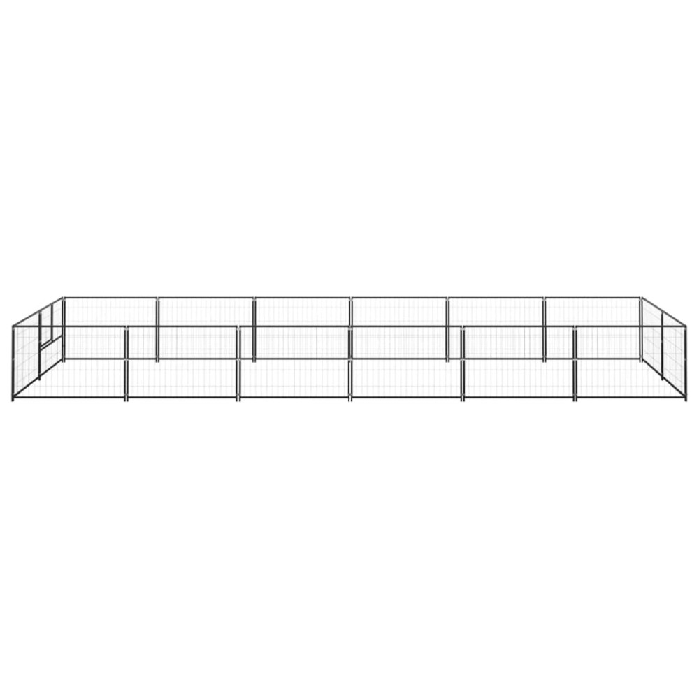 vidaXL Padoc pentru câini, negru, 12 m², oțel