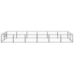 vidaXL Padoc pentru câini, negru, 12 m², oțel vidaXL Padoc pentru câini, negru, 12 m², oțel