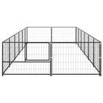 vidaXL Padoc pentru câini, negru, 12 m², oțel vidaXL Padoc pentru câini, negru, 12 m², oțel