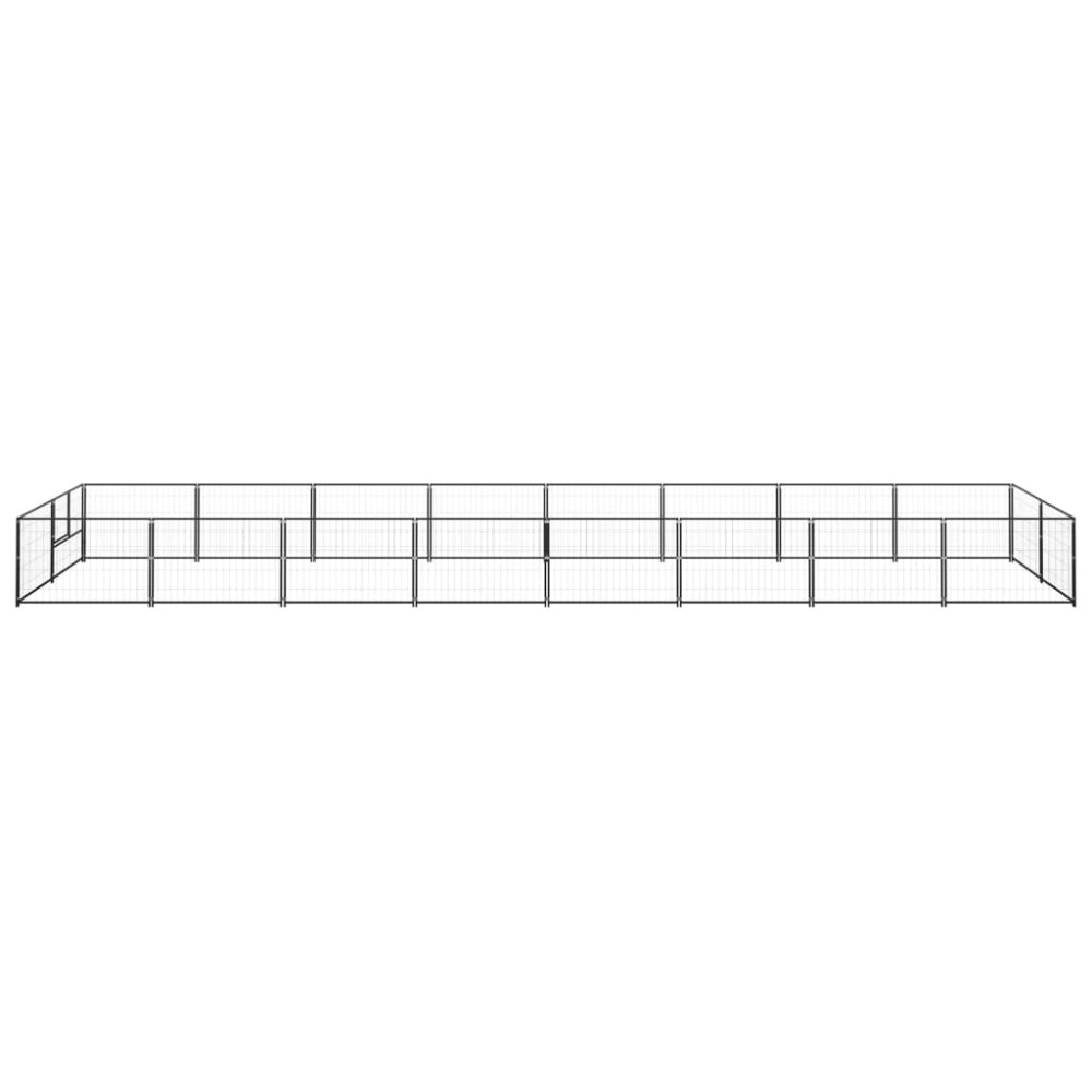 vidaXL Padoc pentru câini, negru, 16 m², oțel