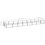 vidaXL Padoc pentru câini, negru, 16 m², oțel