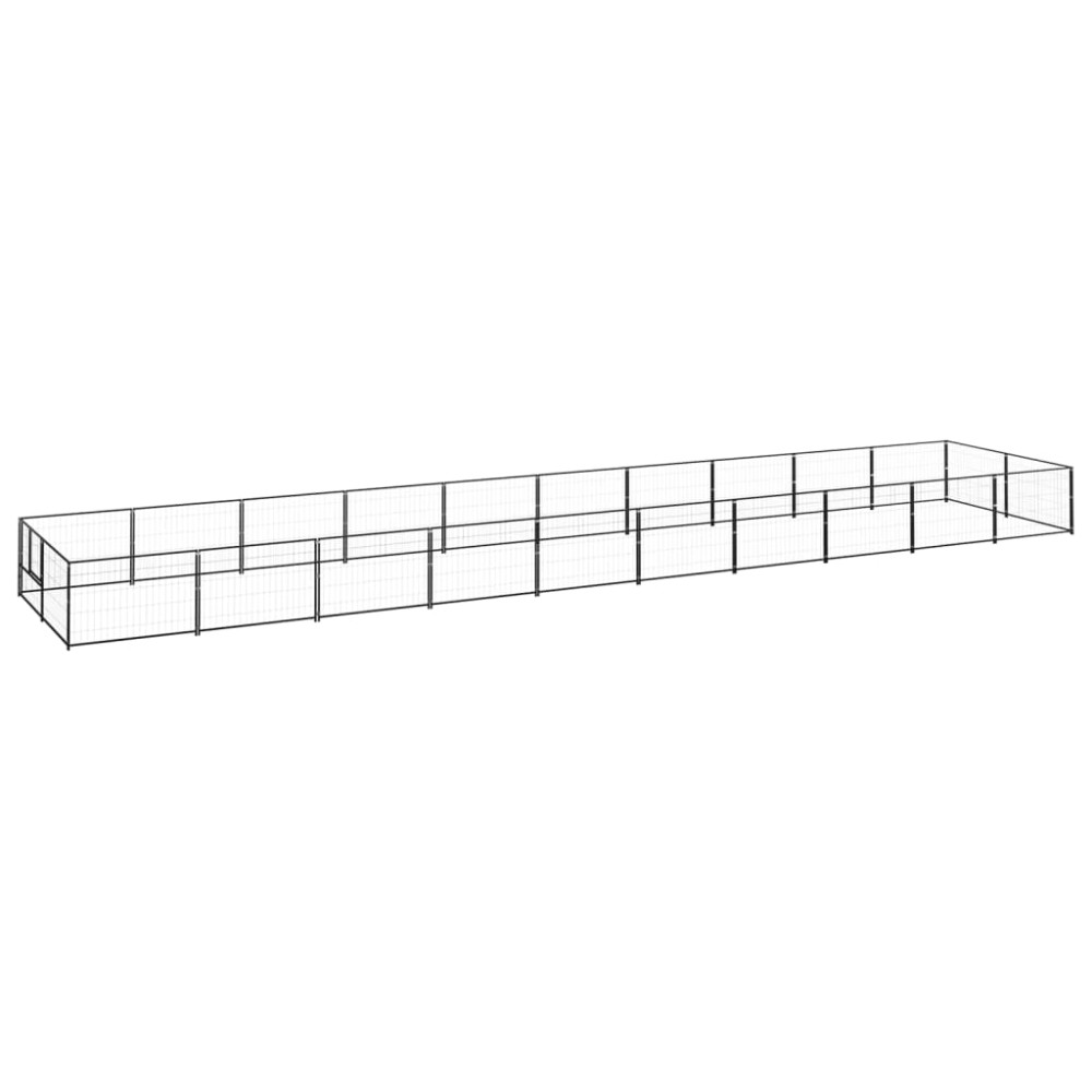 vidaXL Padoc pentru câini, negru, 20 m², oțel