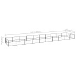 vidaXL Padoc pentru câini, negru, 20 m², oțel vidaXL Padoc pentru câini, negru, 20 m², oțel